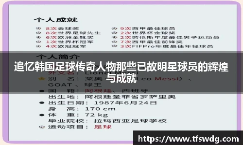 追忆韩国足球传奇人物那些已故明星球员的辉煌与成就